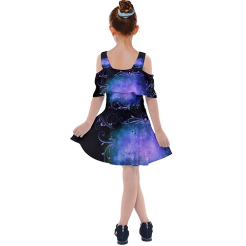 Kids  Shoulder Cutout Chiffon Dress 