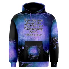 Blue Colored Swirl Men s Hoodie- Psalm 139:14 - Men s Core Hoodie