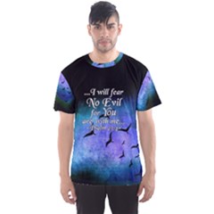Blue Colored Bird Mesh Shirt- Psalm 23:4 - Men s Sport Mesh T-Shirt