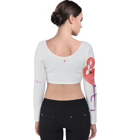Velvet Long Sleeve Crop Top 