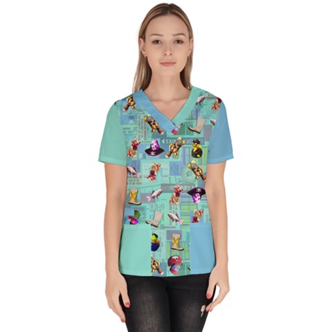 Women s V-Neck Scrub Top 