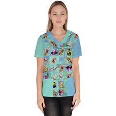 DOFM F scubs - Women s V-Neck Scrub Top