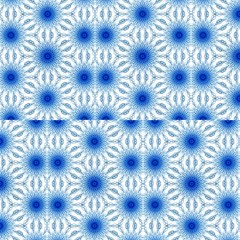 Digital Blue Flowers Fabrics