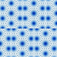 Digital Blue Flowers Fabrics