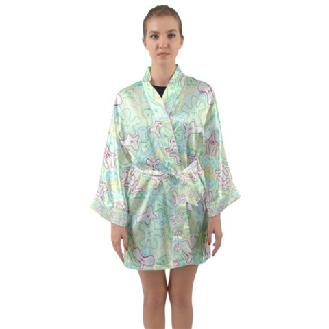 Long Sleeve Satin Kimono 