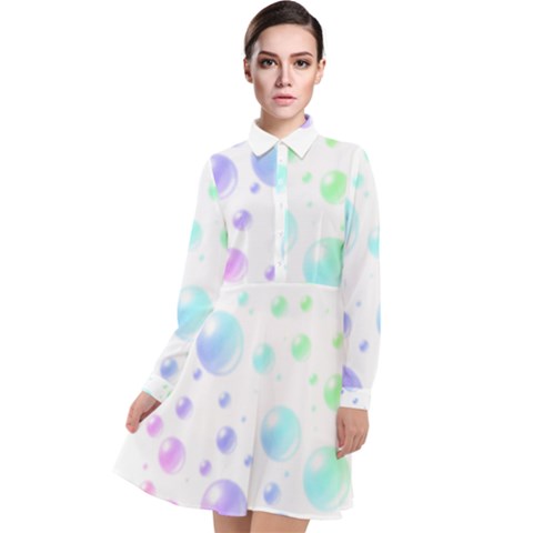 Long Sleeve Chiffon Shirt Dress 