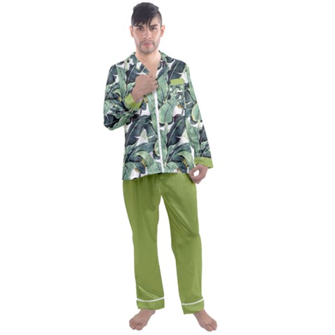 Men s Long Sleeve Satin Pajamas Set 