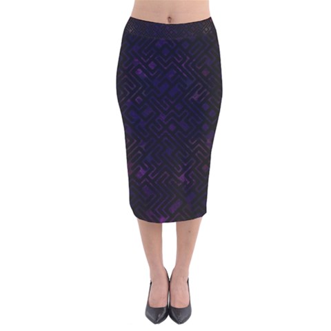 Velvet Midi Pencil Skirt 