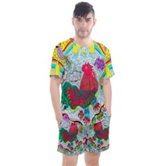 Key West Rooster mens short set - Men s Mesh T-Shirt and Shorts Set