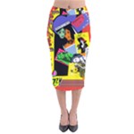Velvet Midi Pencil Skirt