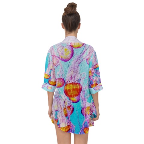 Open Front Chiffon Kimono 