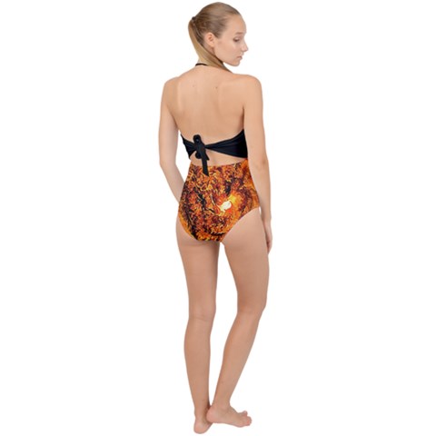 Scallop Top Cut Out Swimsuit 