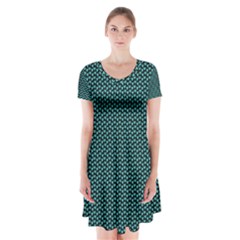 Aqua Mickey Flare Dress - Short Sleeve V-neck Flare Dress