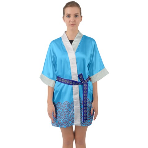 Half Sleeve Satin Kimono  