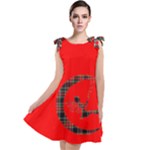 RedTartanBlackWatch Pattern - Tie Up Tunic Dress