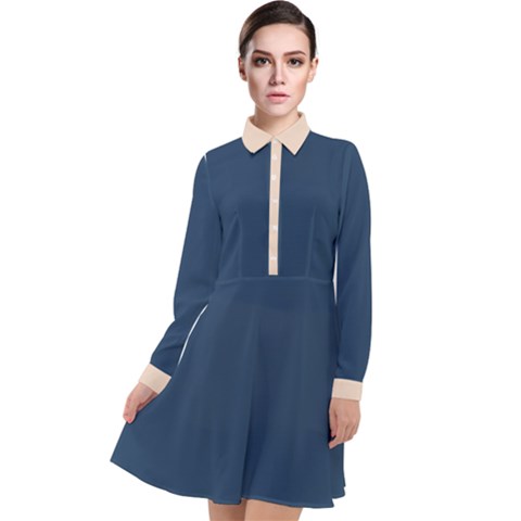 Long Sleeve Chiffon Shirt Dress 