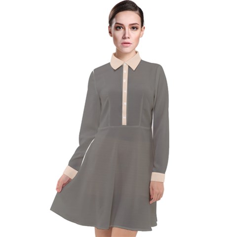 Long Sleeve Chiffon Shirt Dress 