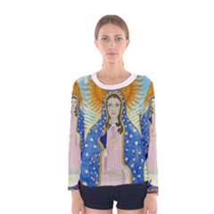long sleeve t-shirt - our lady - medium women s - Women s Long Sleeve T-Shirt