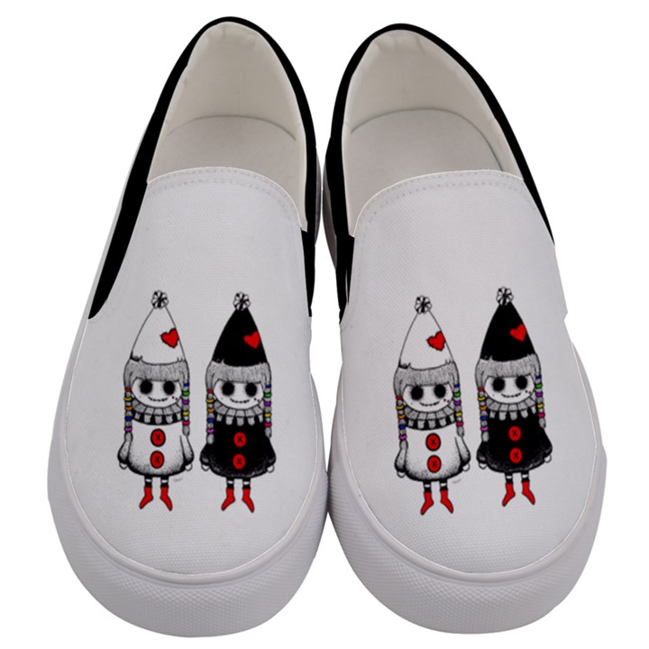 Twin-Clowns Men s Canvas Slip Ons