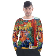 T-shirt - cotton - men s large - raglan - adobe sanctuary - Men s Long Sleeve Raglan T-Shirt