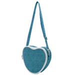 Blue Agate Damask - Heart Shoulder Bag