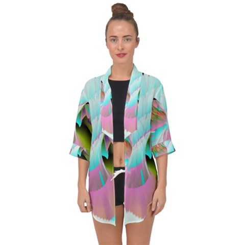 Open Front Chiffon Kimono 