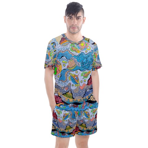 Men s Mesh T-Shirt and Shorts Set 