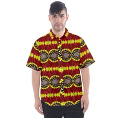 TriColor Chrysanthemum Pattern 17 Men s Short Sleeve - Men s Short Sleeve Shirt