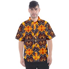 Orange and Black Monarch Butterfly Pattern 5 - Men s Short Sleeve Shirt