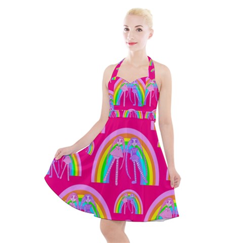 Halter Party Swing Dress  