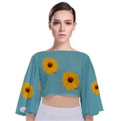 Sunflower TOP - Tie Back Butterfly Sleeve Chiffon Top