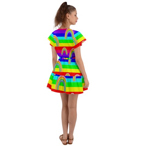 Flutter Sleeve Wrap Dress 