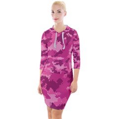 FULL DRESS - Quarter Sleeve Hood Bodycon Dress