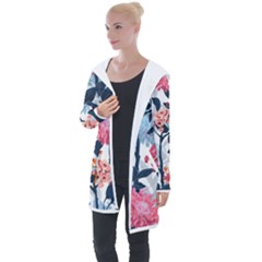 Cardigan Flores con Capucha - Longline Hooded Cardigan