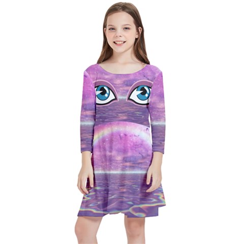 Kids  Quarter Sleeve Skater Dress 