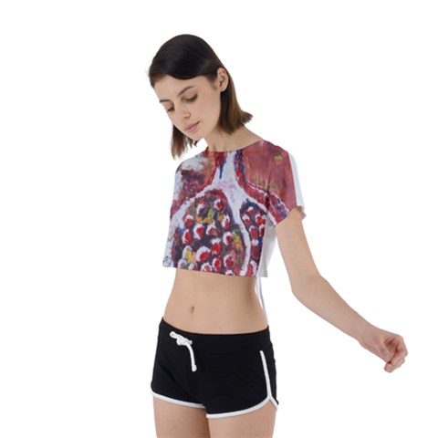 Tie Back Short Sleeve Crop T-Shirt 