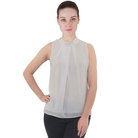 Mock Neck Chiffon Sleeveless Top 