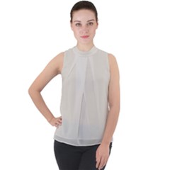 White Chocolate chiffon top - Mock Neck Chiffon Sleeveless Top