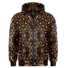 Brown Roasted Coffee Beans Pattern 6 - Men s Zipper Hoodie