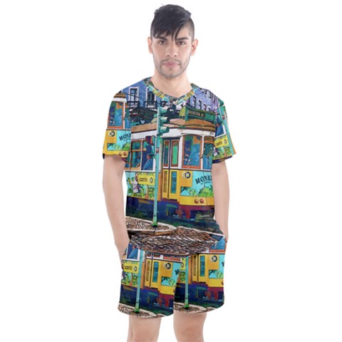 Men s Mesh T-Shirt and Shorts Set 