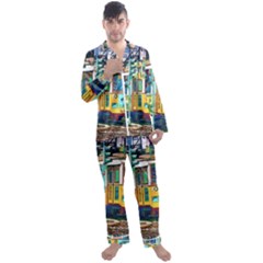 Men s Long Sleeve Satin Pajamas Set