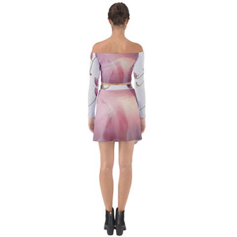 Off Shoulder Top with Skirt Set 