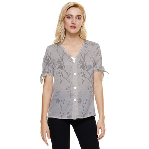 Bow Sleeve Button Up Top 