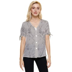 Bow Sleeve Button Up Top