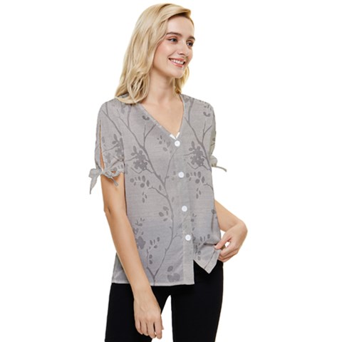 Bow Sleeve Button Up Top 