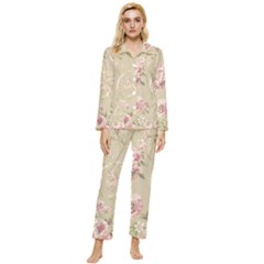 Womens  Long Sleeve Velvet Pocket Pajamas Set