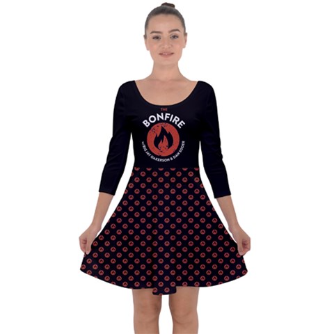 Quarter Sleeve Skater Dress 