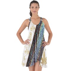 Blue Golden trees - Show Some Back Chiffon Dress