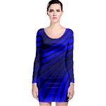 Blue Bodycon dress   - Long Sleeve Bodycon Dress