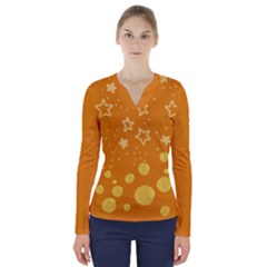 V-Neck Long Sleeve Top